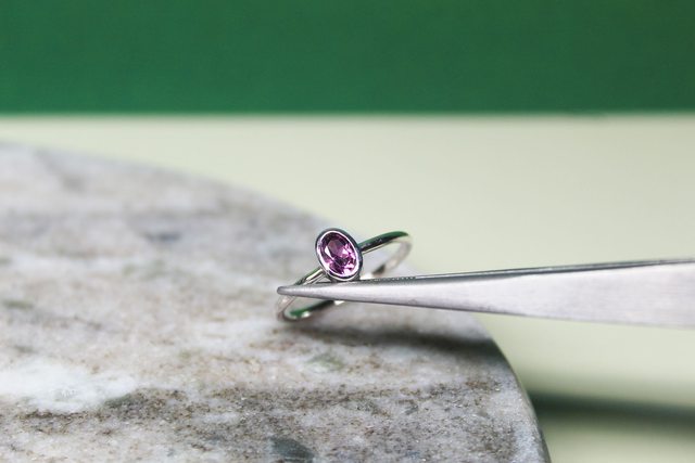 Pièce Unique | Bague argent &amp; grenat rhodolite