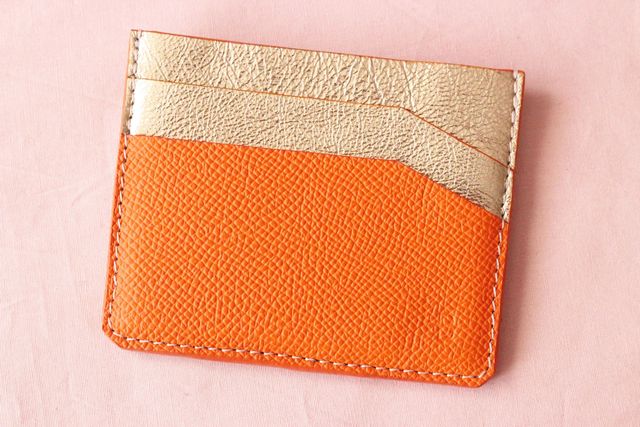 Porte Carte - Orange&amp;Doré