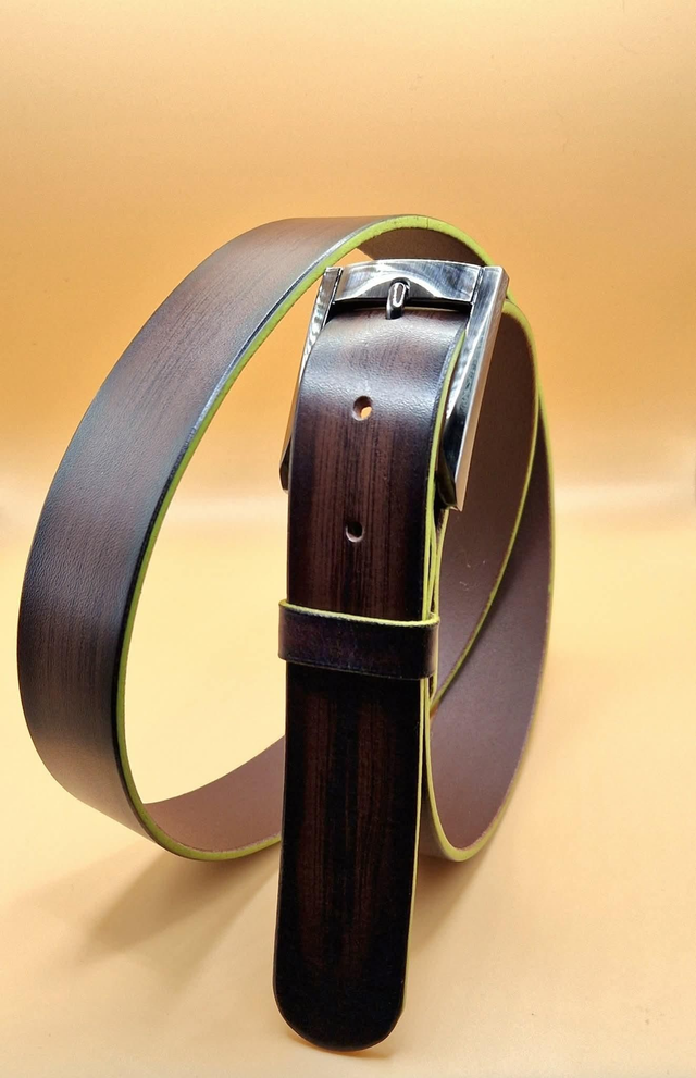 Ceinture marron bords verts T.40/46