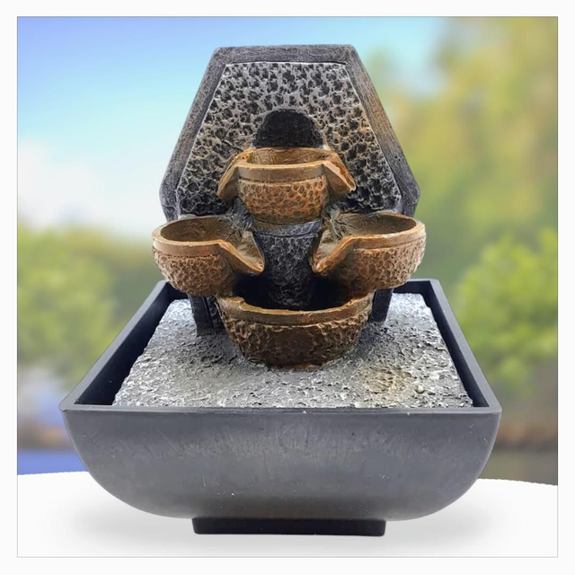 "Petite cascade pots" - Fontaine en résine - 14 cm