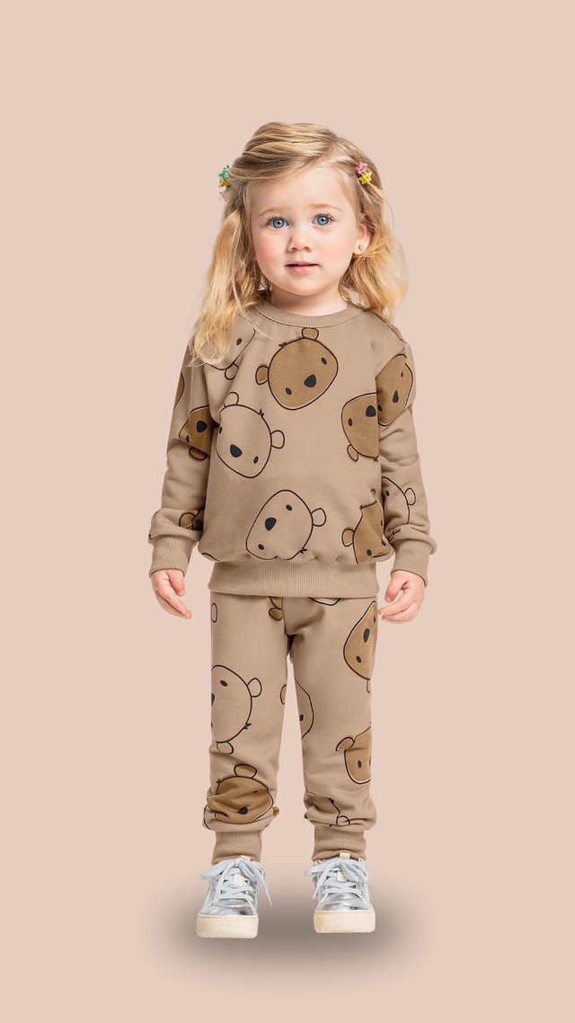 Conjunto Moletom Ursinhos marrom 