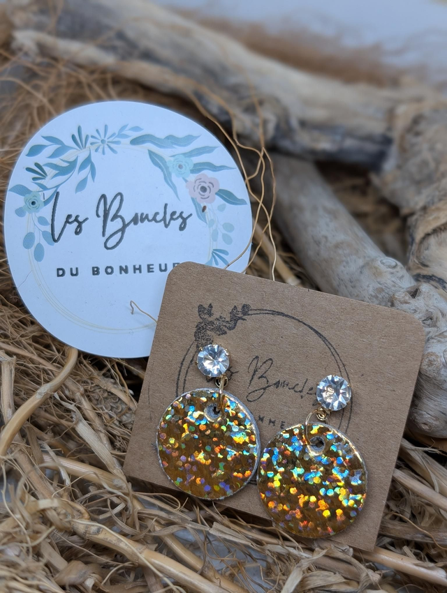 Boucles d&#039;oreilles Anti Gaspi doré ag043