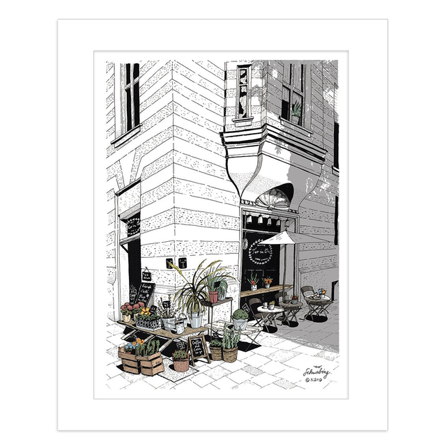 Two in One, Café und Blumenladen, Pündterplatz, wenig Farbe