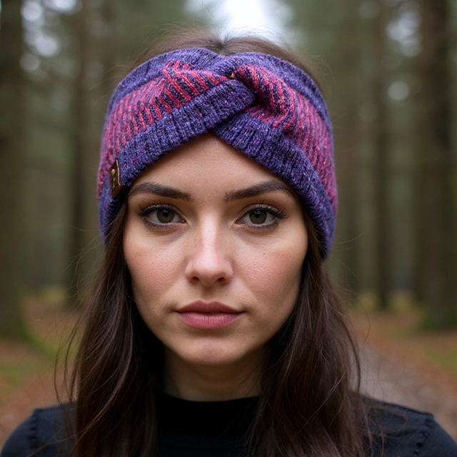 Soft Merino Wool Handmade Headband (Colour: Parma Violet)