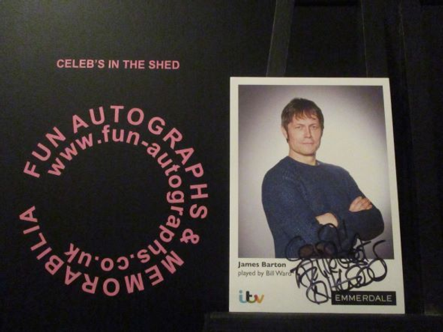 Bill Ward (James Barton) Authentic Autographed Emmerdale Cast Card (Personalised To Carol)