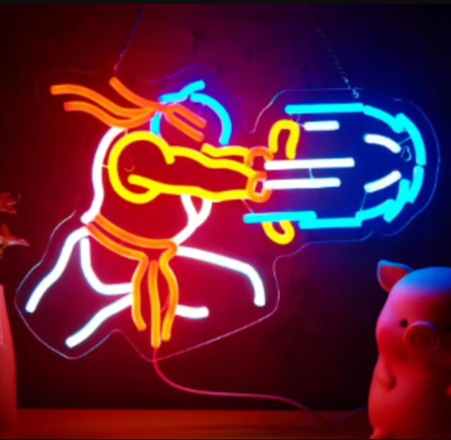 LED lamp neon stijl Street Fighter (42x28cm)