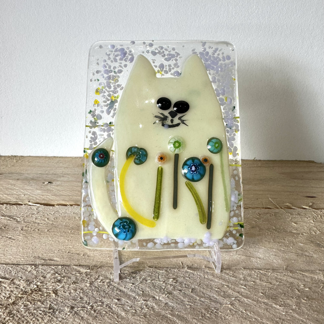 Fused Glass Cat 