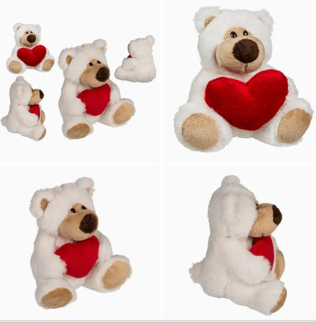 Ours en peluche avec cœur rouge, Big Love, environ 15 cm