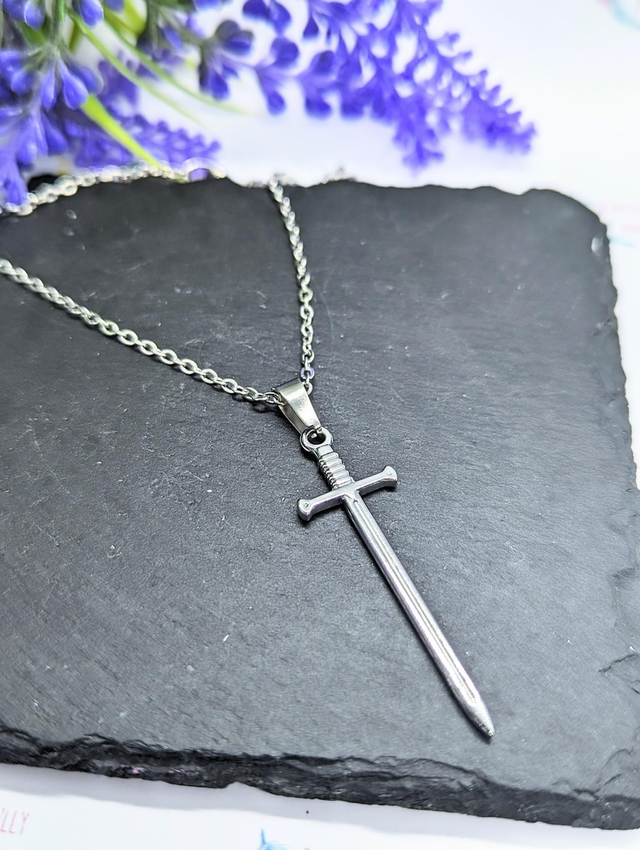 Stainless Steel Necklace with Sword Pendant 