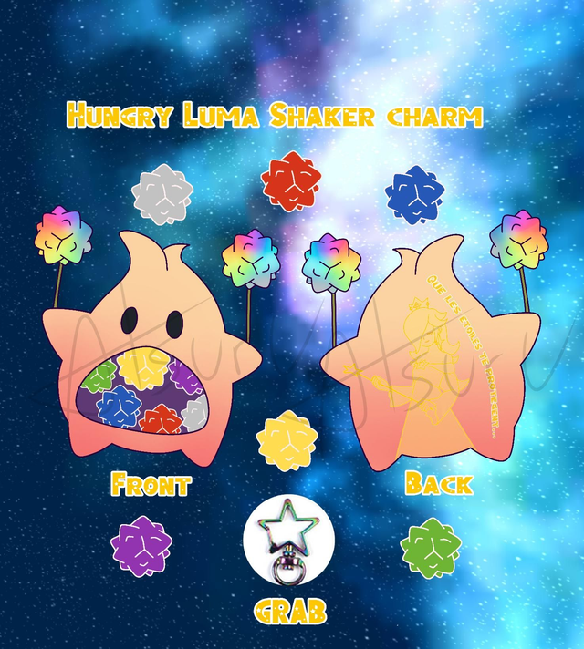 Luma "Hungry Luma" / Shaker Charm / Mario Galaxy / Design by Atsuru Yunoki (Me) 