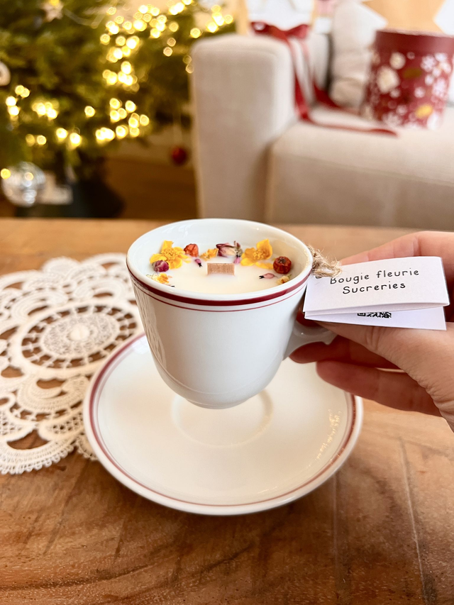 đ Bougie Sucreries - tasse Ă cafĂ© "double liserĂ© bordeaux" avec sous-tasse