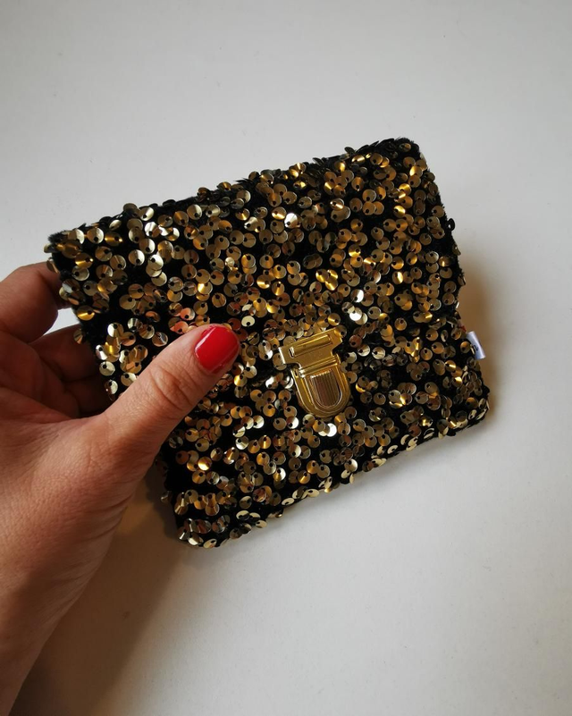 Portefeuille JIMMY sequin or