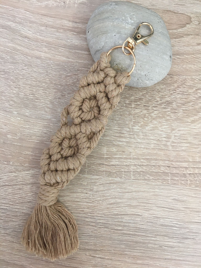 PORTE-CLEFS MACRAME BEIGE