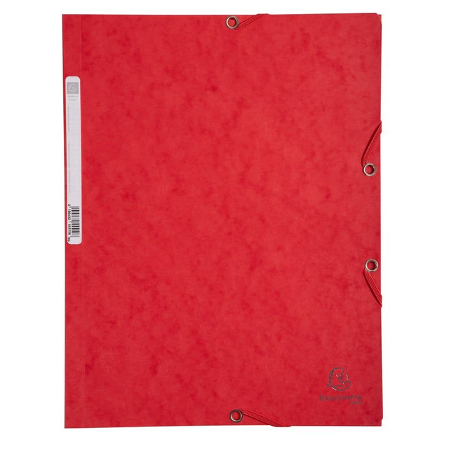 EXACOMPTA Chemise 3 rabats et élastique - Format 24x32 cm - ROUGE 