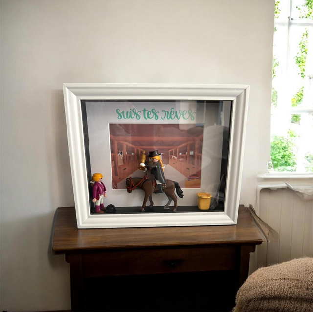 Cadre personnalisé playmobil cavalière 