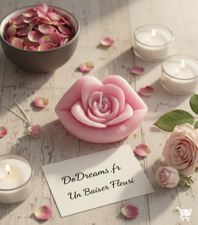 Bougies roses lèvres