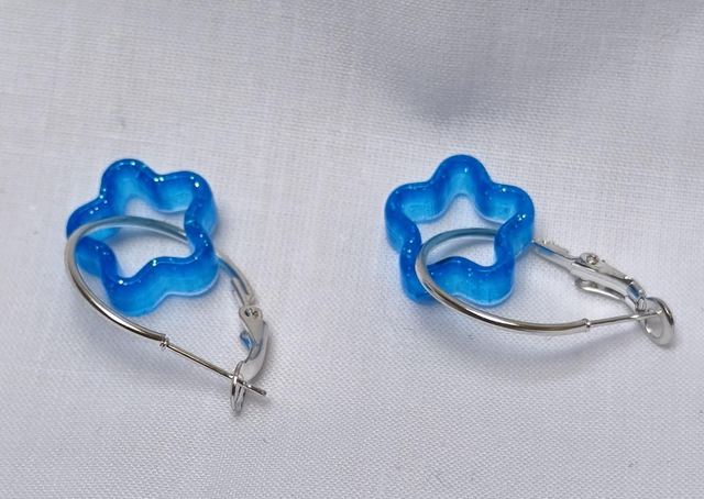 Créoles étoiles bleu 