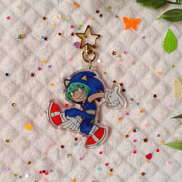 Sonic Miku epoxy keychains