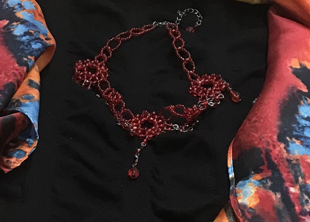 Red Choker Necklace - NEC95