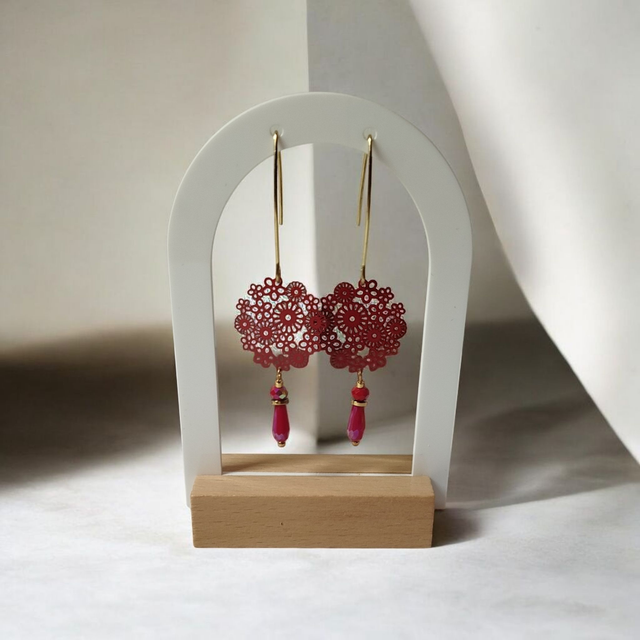 Boucles d&#039;oreilles rouge