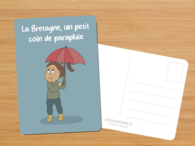 Carte postale " La Bretagne, un petit coin de parapluie "