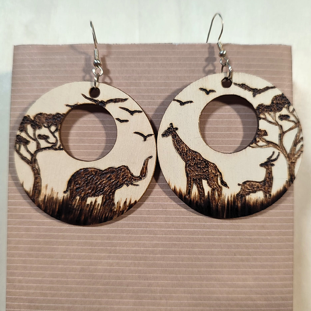 Boucle d'oreilles en bois