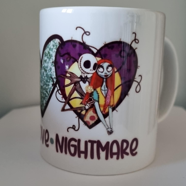 Peace Love  Nightmare Before Christmas Mug Can Be Personalised 