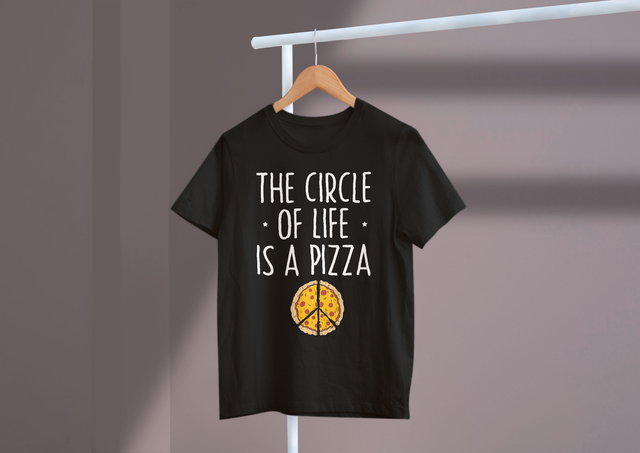 The Circle Of Life Is A Pizza Pizza Lovers Circle Of Food Fun. Der Kreis des Lebens ist ein Kreis voller Essensspaß für Pizza- und Pizzaliebhaber