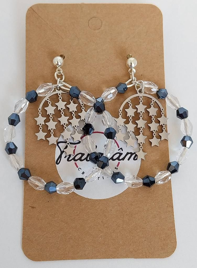 ✨Boucles d’oreilles &quot;étoiles argentés cristal&quot;✨