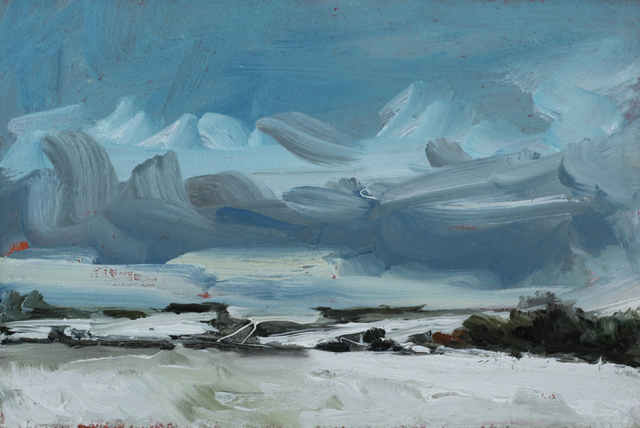 SS- Dramatic sky and snow at Poundbury Hillfort 