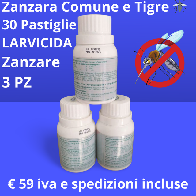 Larvicida Disinfestazione Zanzare 3PZ