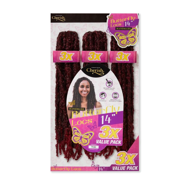 Cherish Bulk : 3X Butterfly Locs 14 (Col. T530)