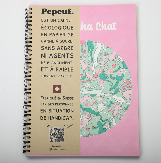 Carnet A4 illustré par Myriam Myrbou de la marque Pepeuf