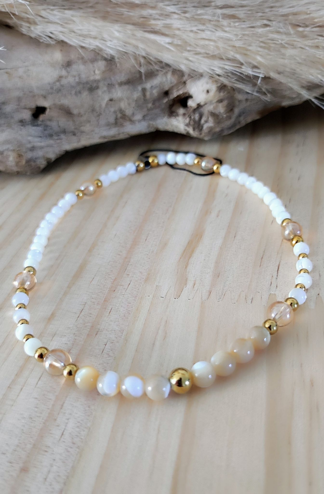 Attache portable Nacre et Aqua aura