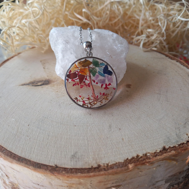 Pendentif "Arbre des 7 chakras"