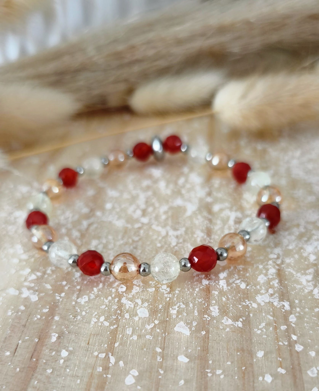 A Bracelet "Soléa" Cornaline et Citrine
