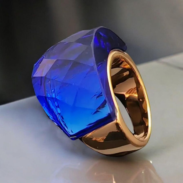 Beautiful Handcrafted Crystals & Gold Plated Ring.