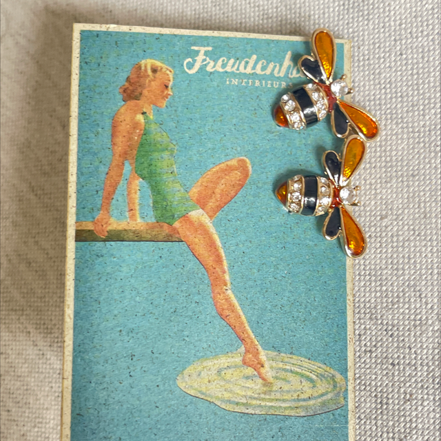 Ohrclips Biene Strass