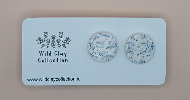 Blue Rose Large Stud