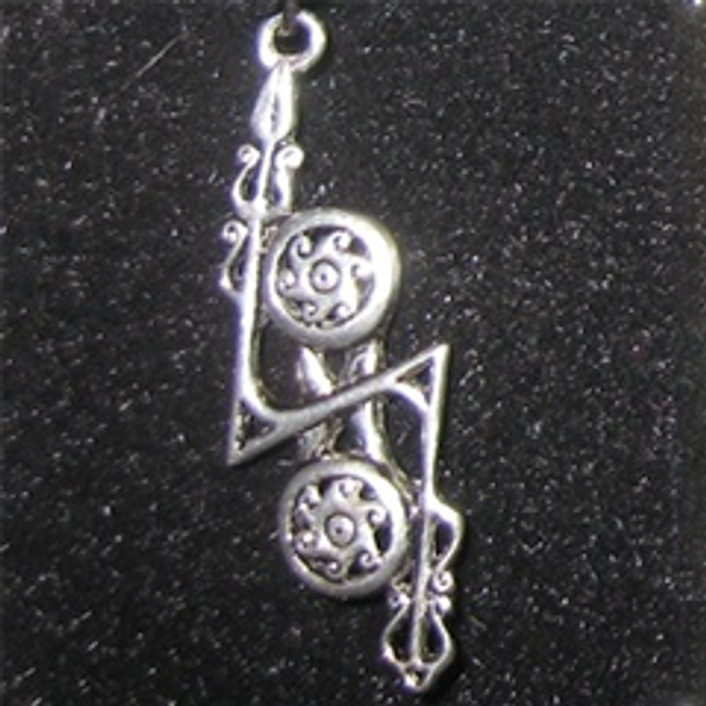 Pewter pendant - Double disc and Z-rod