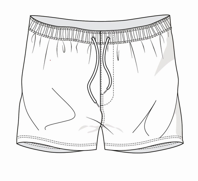 Herren Badeshorts auf Maß - Elastischer Bund, Zierhosenschlitz