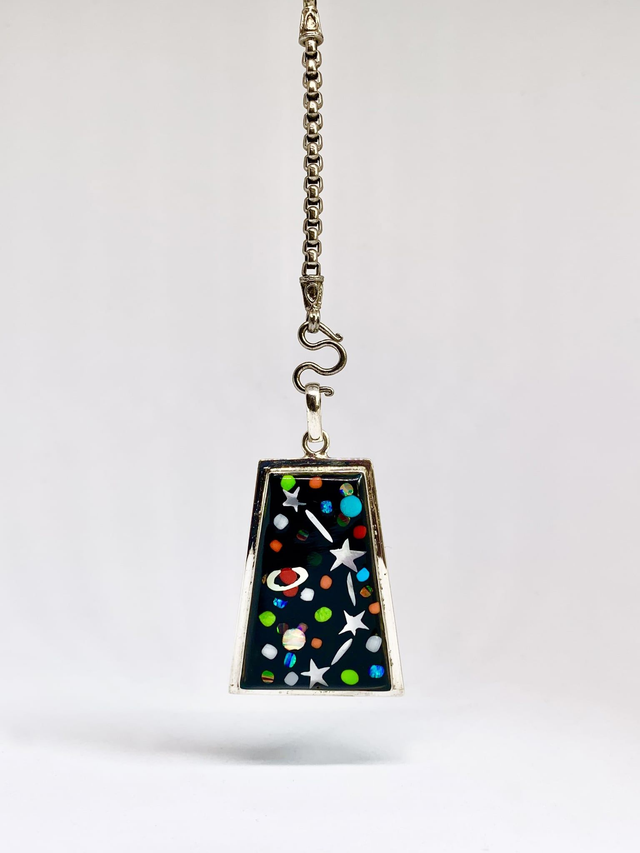 Pendentif Constellation du Bélier argent massif et pierres naturelles 