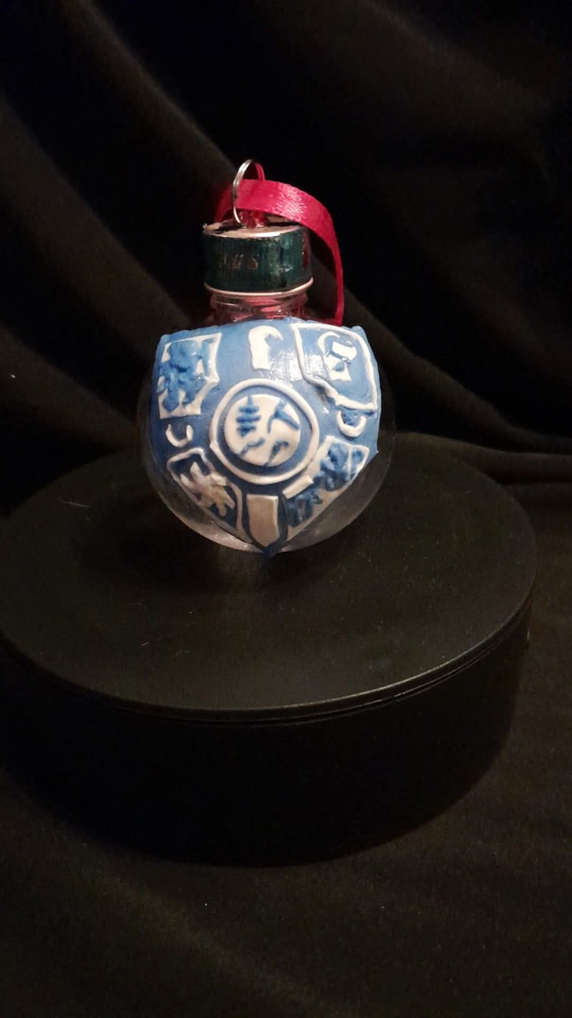 Tranmere Rovers Theme With Custom Bary Name Theme Custom Decorated &amp; Designed On 50ml Re-Fill Bauble PRE-ORDER 