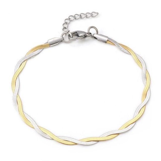 Bracelet acier inoxydable bicolore 