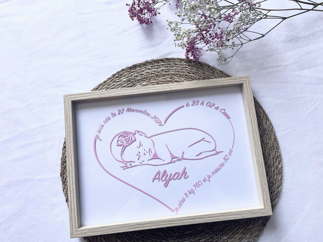 Cadre naissance personnalisable (fille)