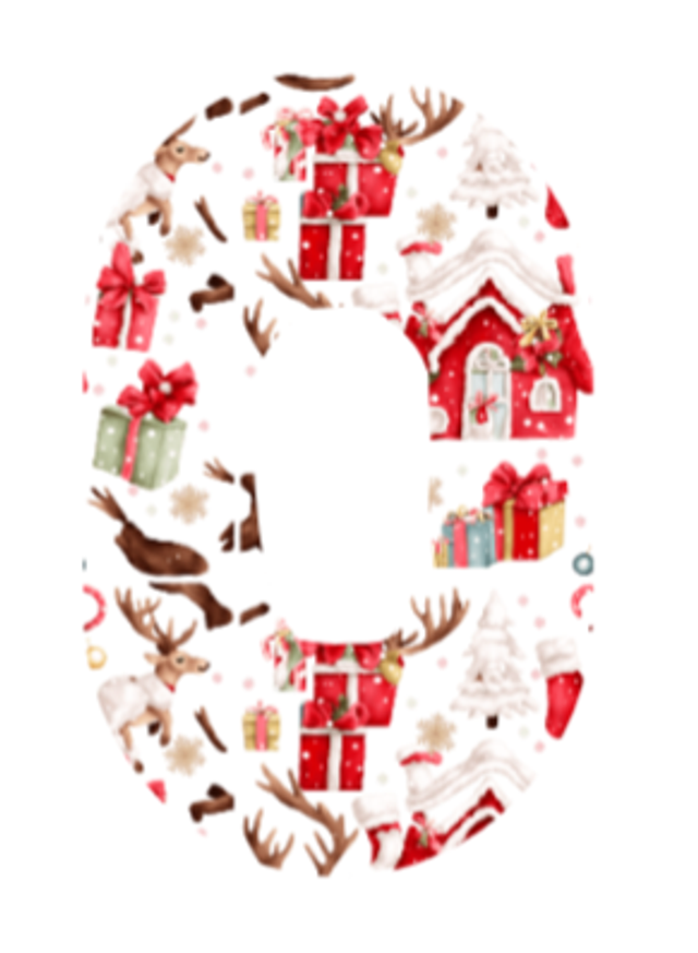 Red Christmas Scene Over patch G6