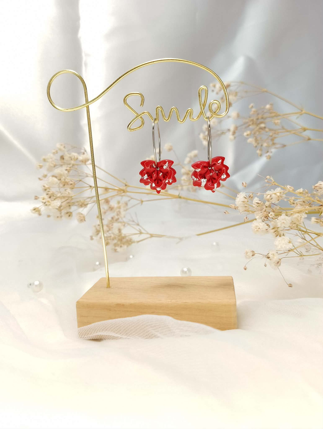 Boucles d'Oreilles "Feuille d'Érable Écarlate Argentée"