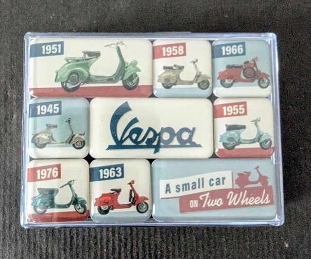 Nostalgic-Art Retro Style Refrigerator Magnets Vespa - Model Chart 