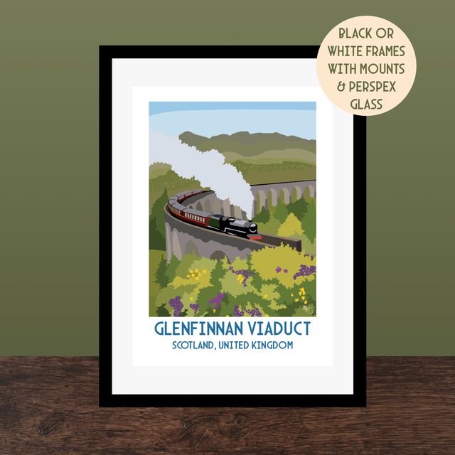 Glenfinnan Viaduct, Scotland, Travel Poster Print ā Vintage Style Wall Art