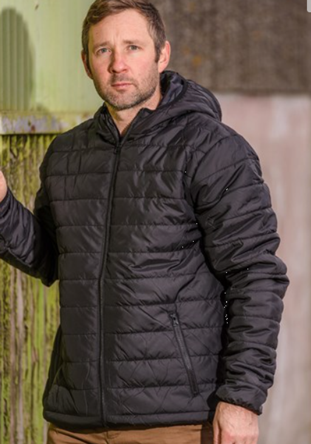 PUFFER JACKET (R233M BLACK WITH LOGO) 